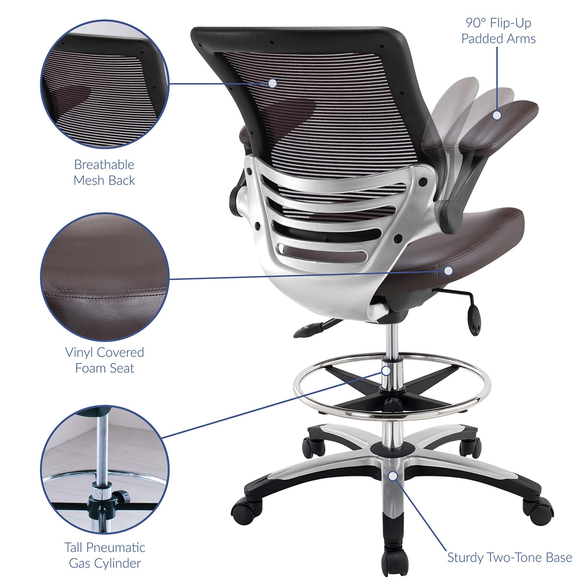 Edge Drafting Chair - Brown