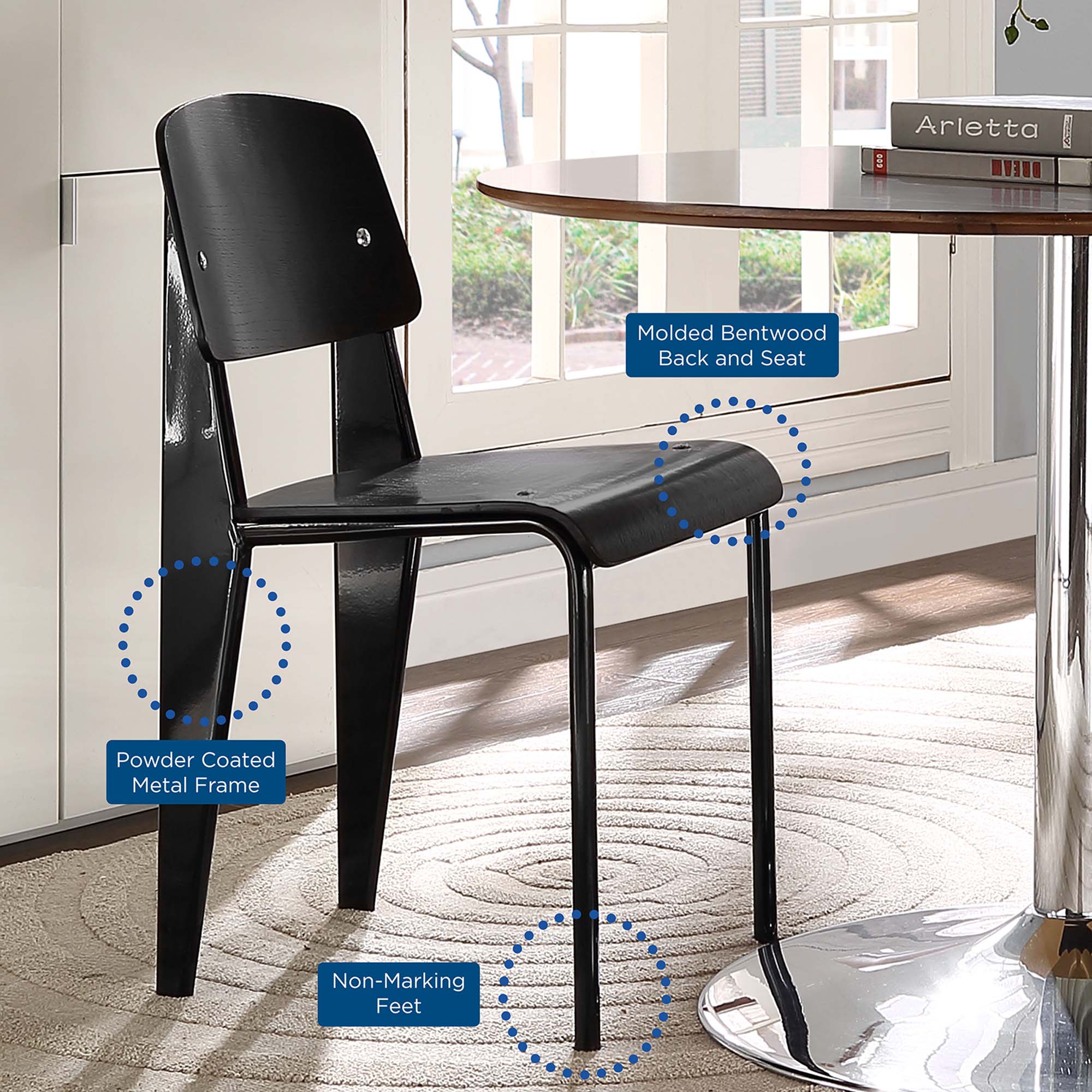 Cabin Dining Side Chair - Black Black