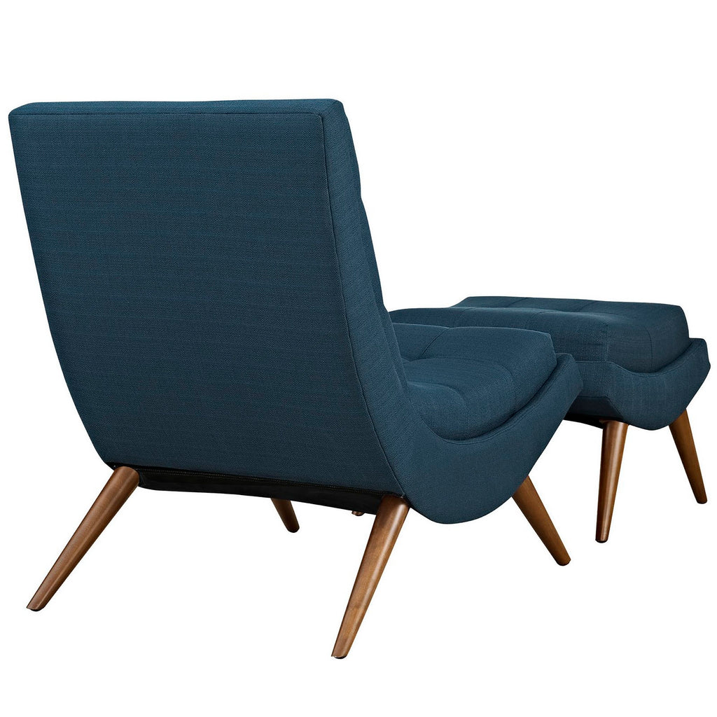 Ramp Upholstered Fabric Lounge Chair Set - Azure