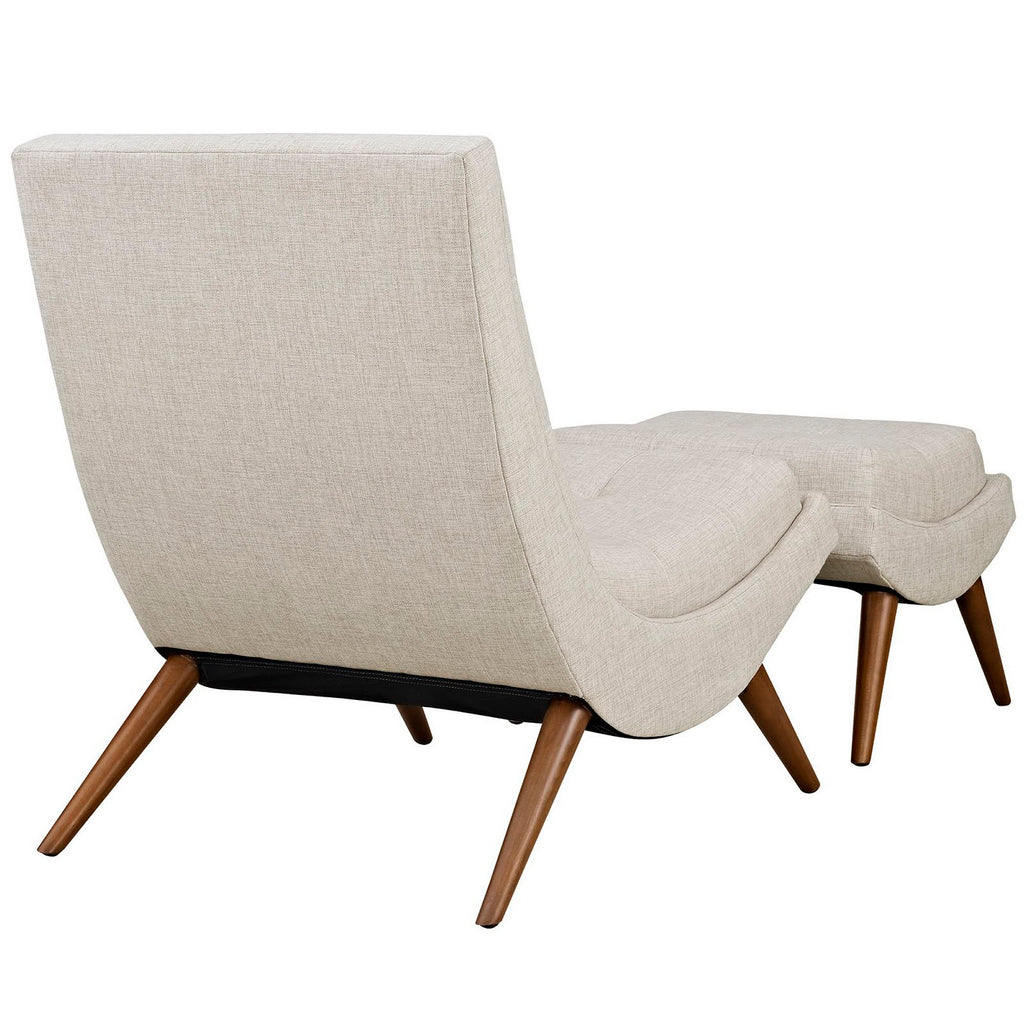 Ramp Upholstered Fabric Lounge Chair Set - Sand