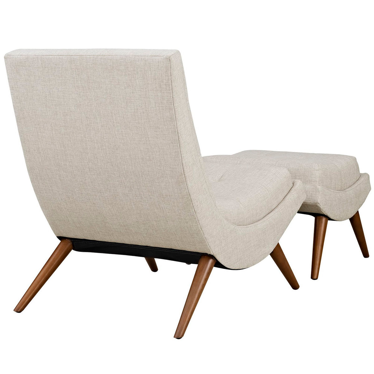 Ramp Upholstered Fabric Lounge Chair Set - Sand