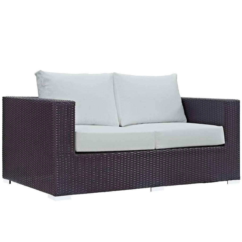 Convene 8 Piece Outdoor Patio Sofa Set - Espresso White