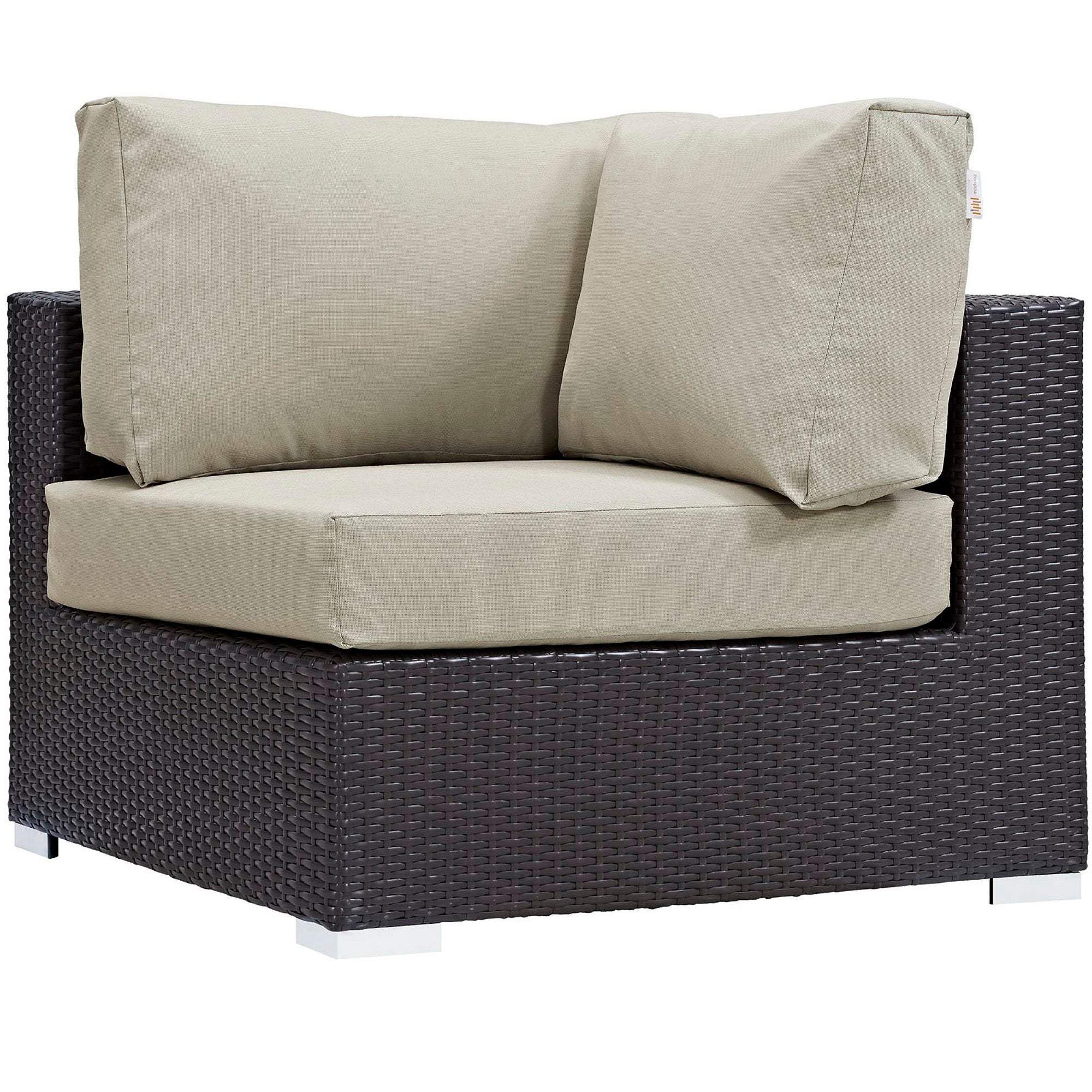 Convene 10 Piece Outdoor Patio Sectional Set - Espresso Beige