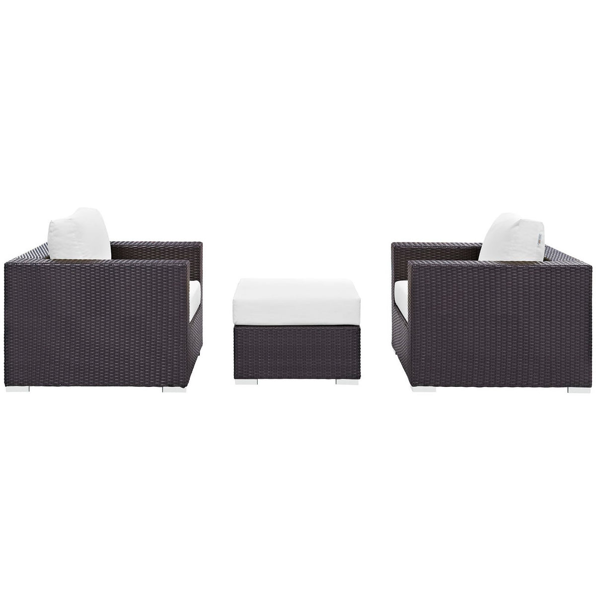 Convene 3 Piece Outdoor Patio Sofa Set - Espresso White