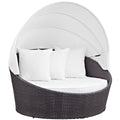 Convene Canopy Outdoor Patio Daybed - Espresso White