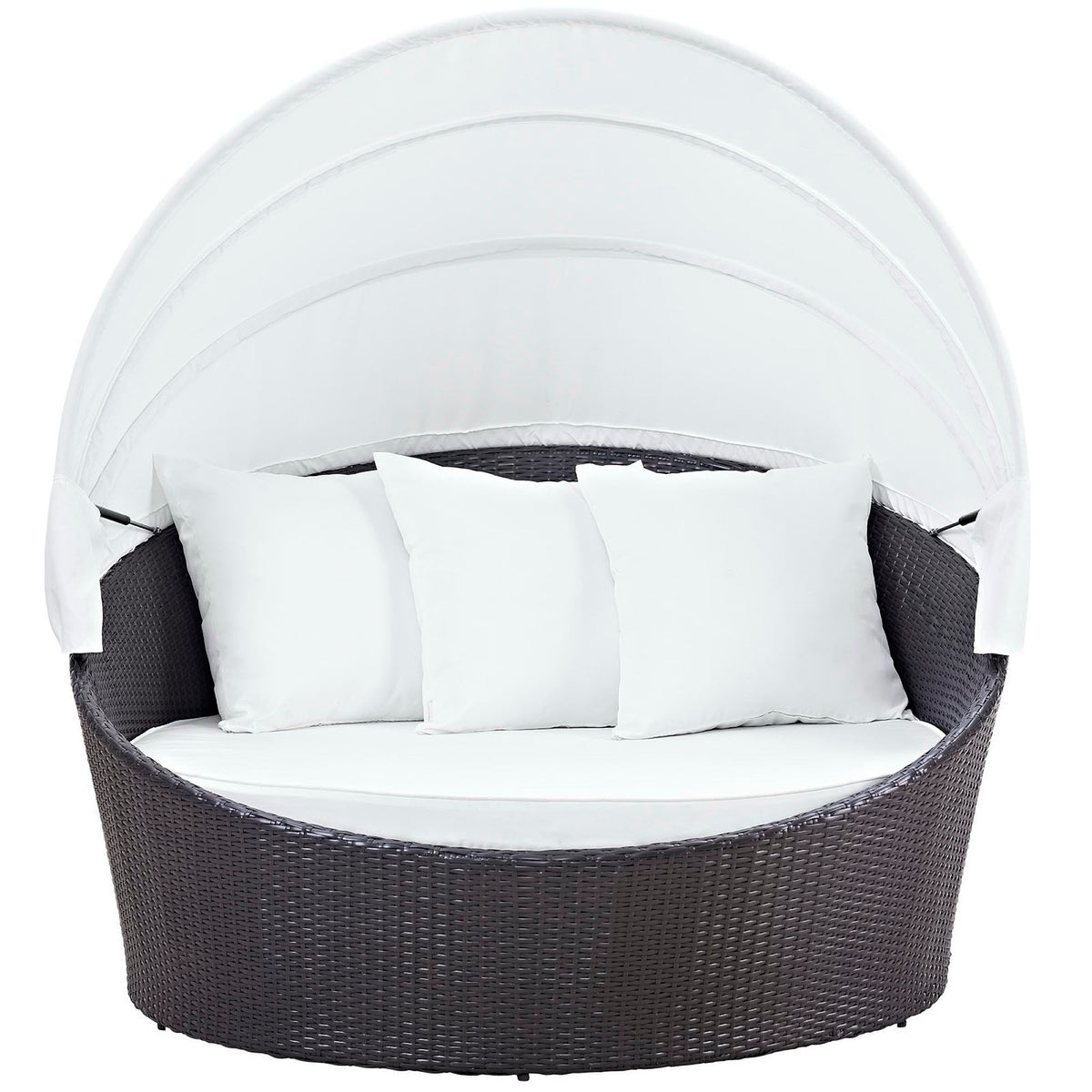 Convene Canopy Outdoor Patio Daybed - Espresso White