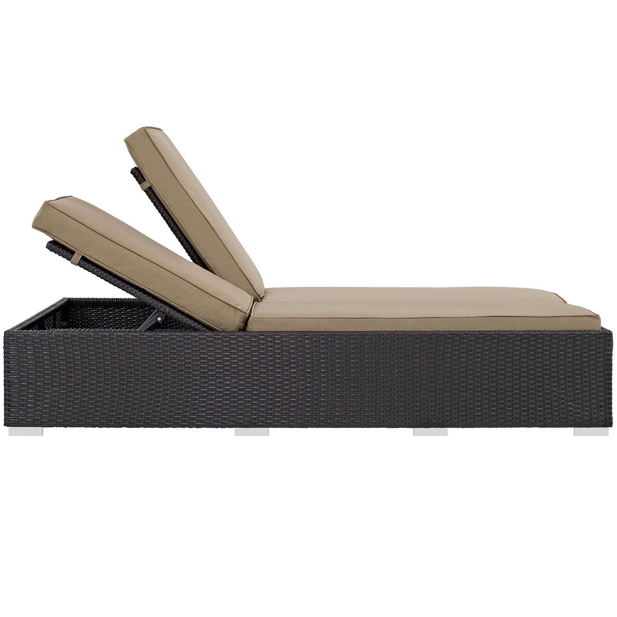 Convene Double Outdoor Patio Chaise - Espresso Mocha