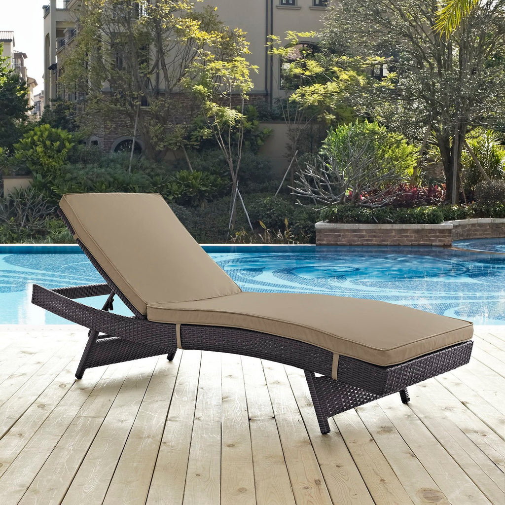 Convene Outdoor Patio Chaise - Espresso Mocha