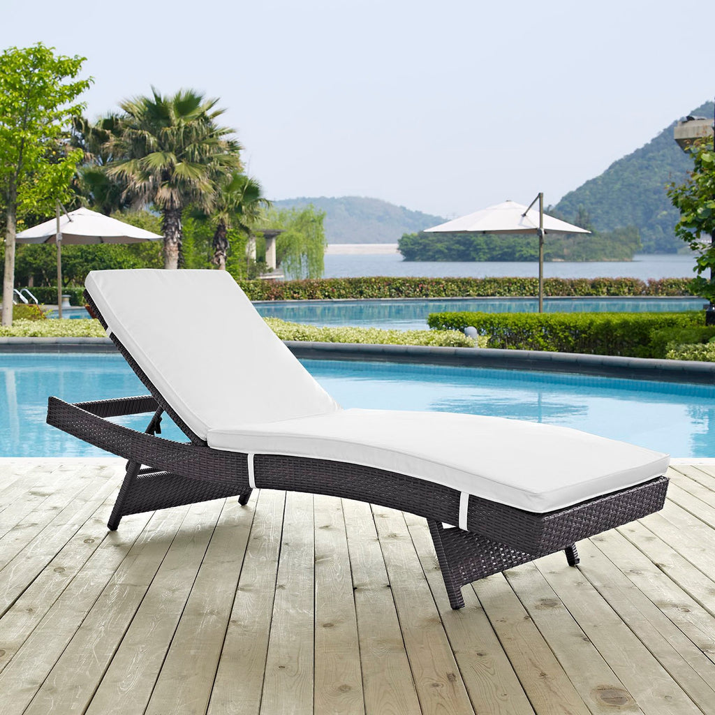 Convene Outdoor Patio Chaise - Espresso White