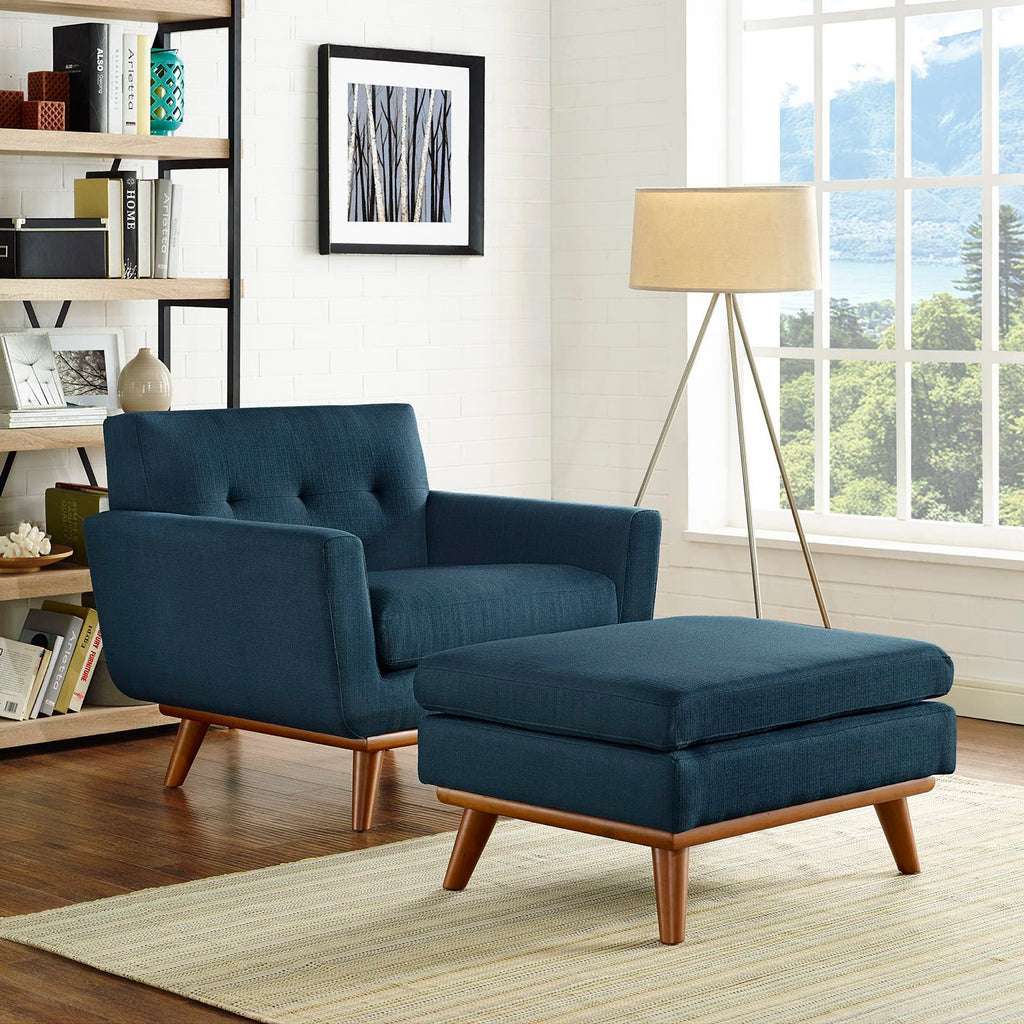 Engage 2 Piece Armchair and Ottoman - Azure