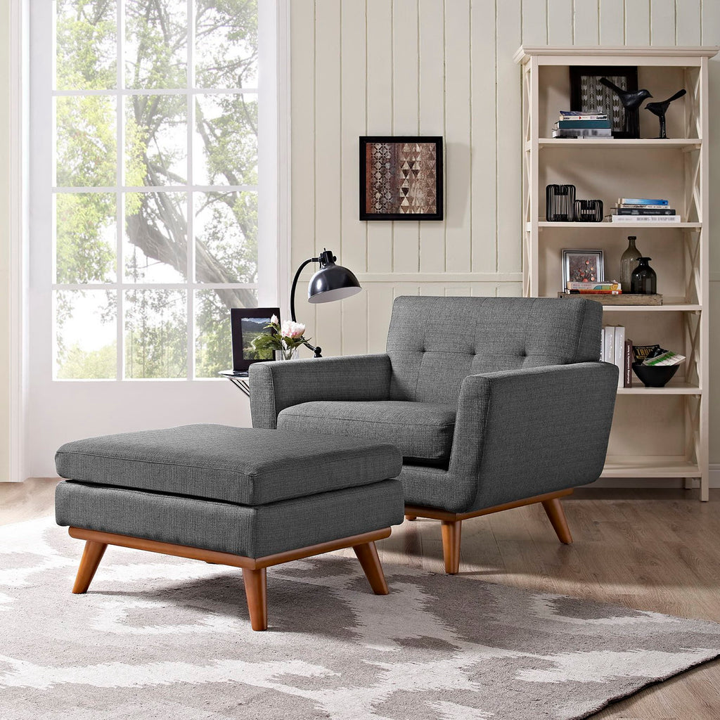 Engage 2 Piece Armchair and Ottoman - Gray
