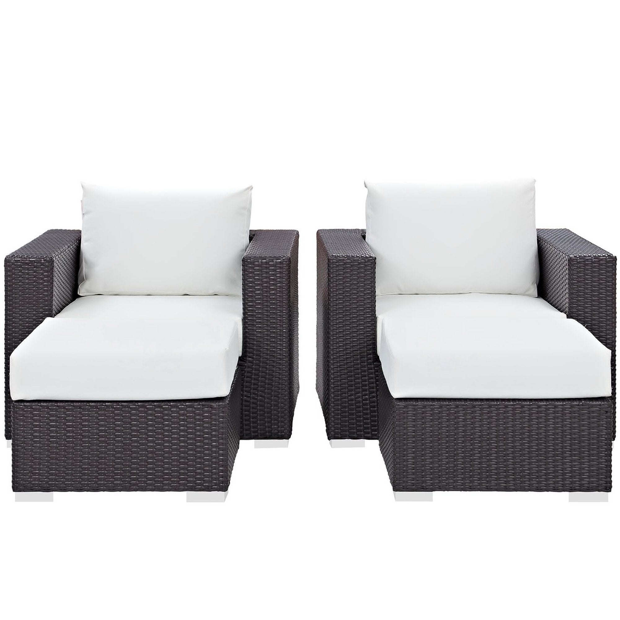 Convene 4 Piece Outdoor Patio Sectional Set - Espresso White
