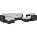 Convene 6 Piece Outdoor Patio Sectional Set - Espresso White