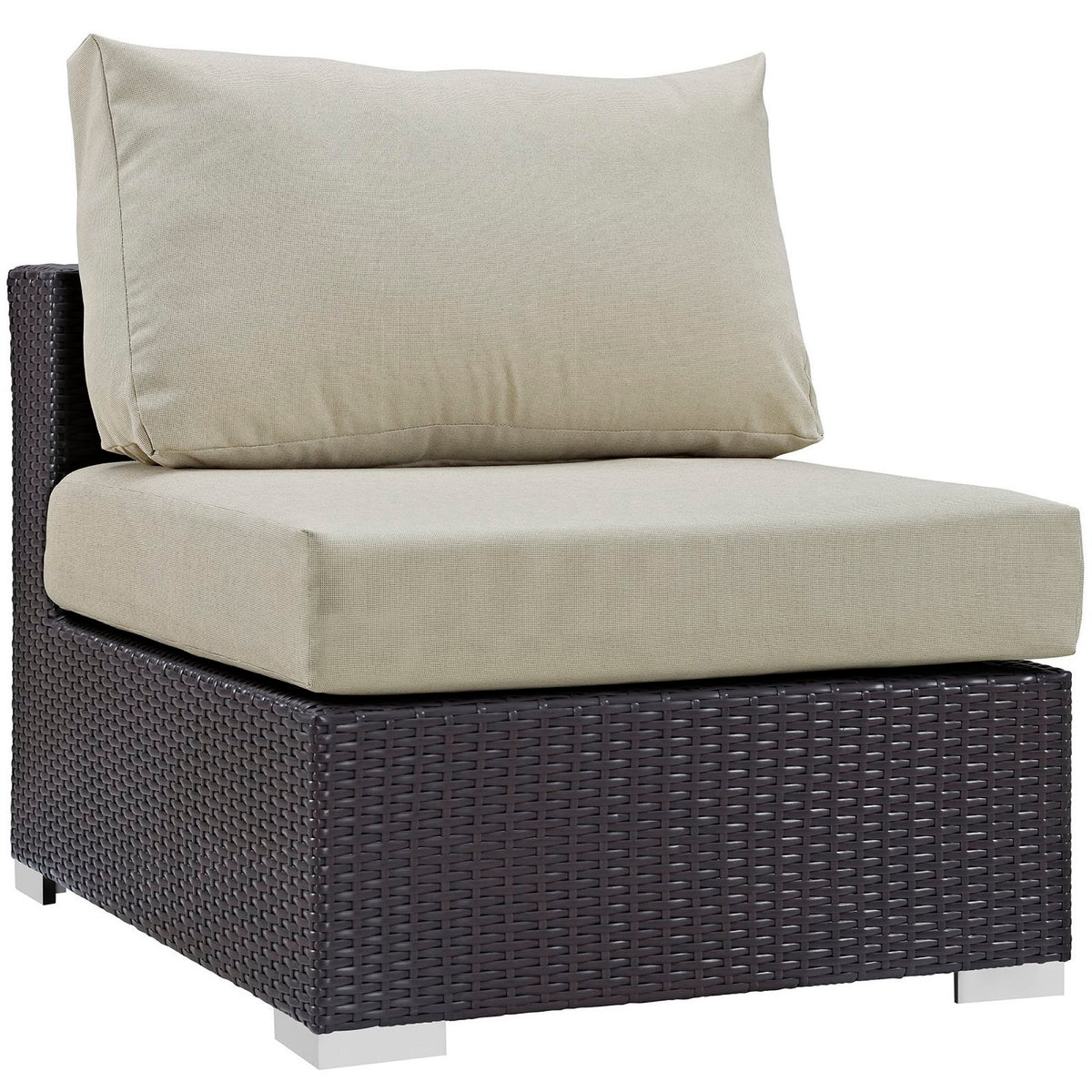Convene 9 Piece Outdoor Patio Sectional Set - Espresso Beige