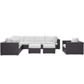 Convene 9 Piece Outdoor Patio Sectional Set - Espresso White