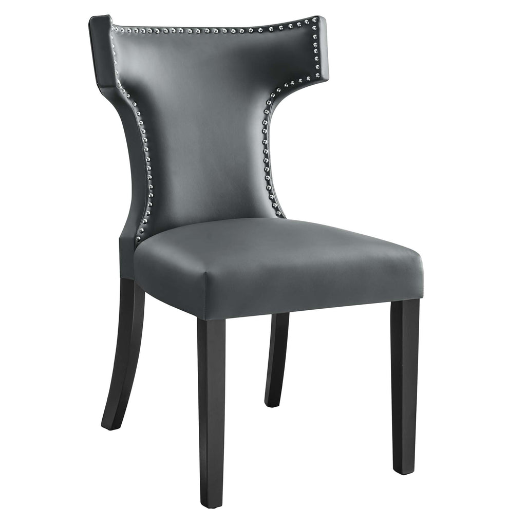 Curve Vegan Leather Dining Chair - Gray