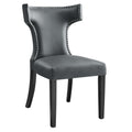 Curve Vegan Leather Dining Chair - Gray