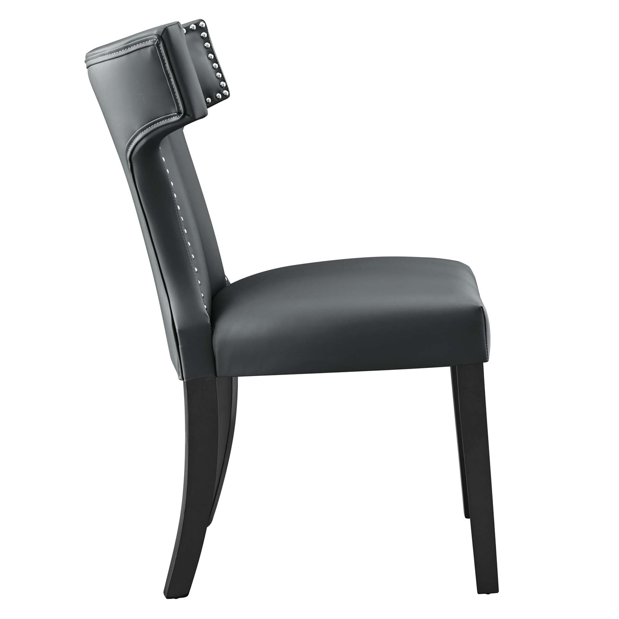 Curve Vegan Leather Dining Chair - Gray