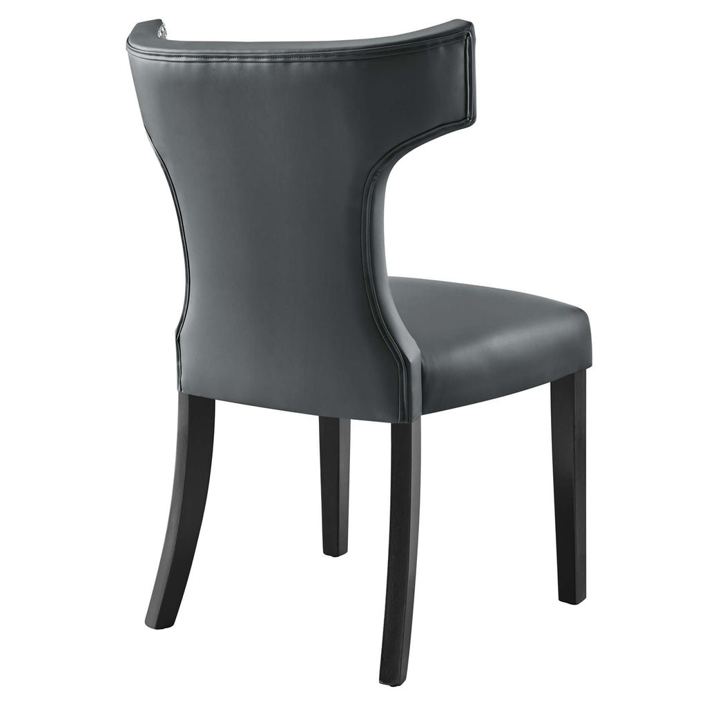 Curve Vegan Leather Dining Chair - Gray