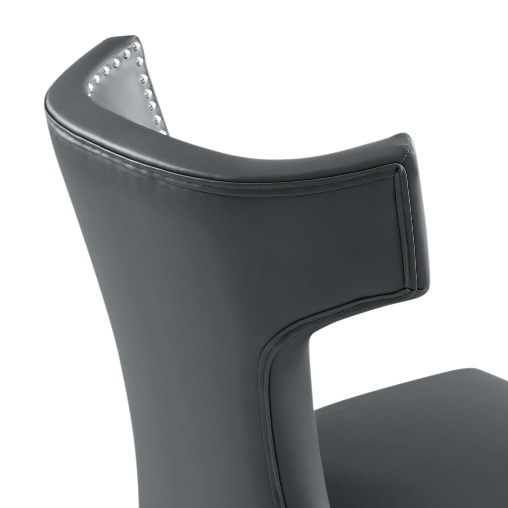 Curve Vegan Leather Dining Chair - Gray