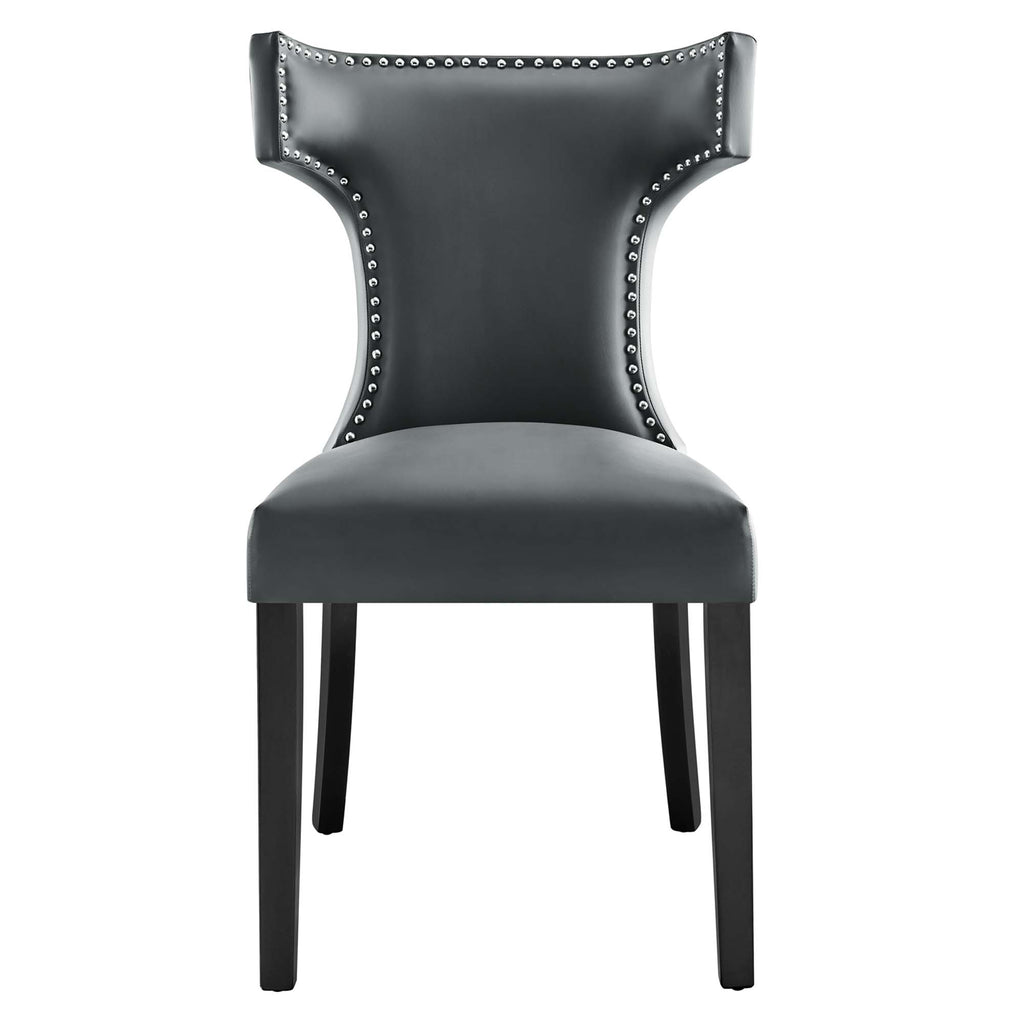 Curve Vegan Leather Dining Chair - Gray
