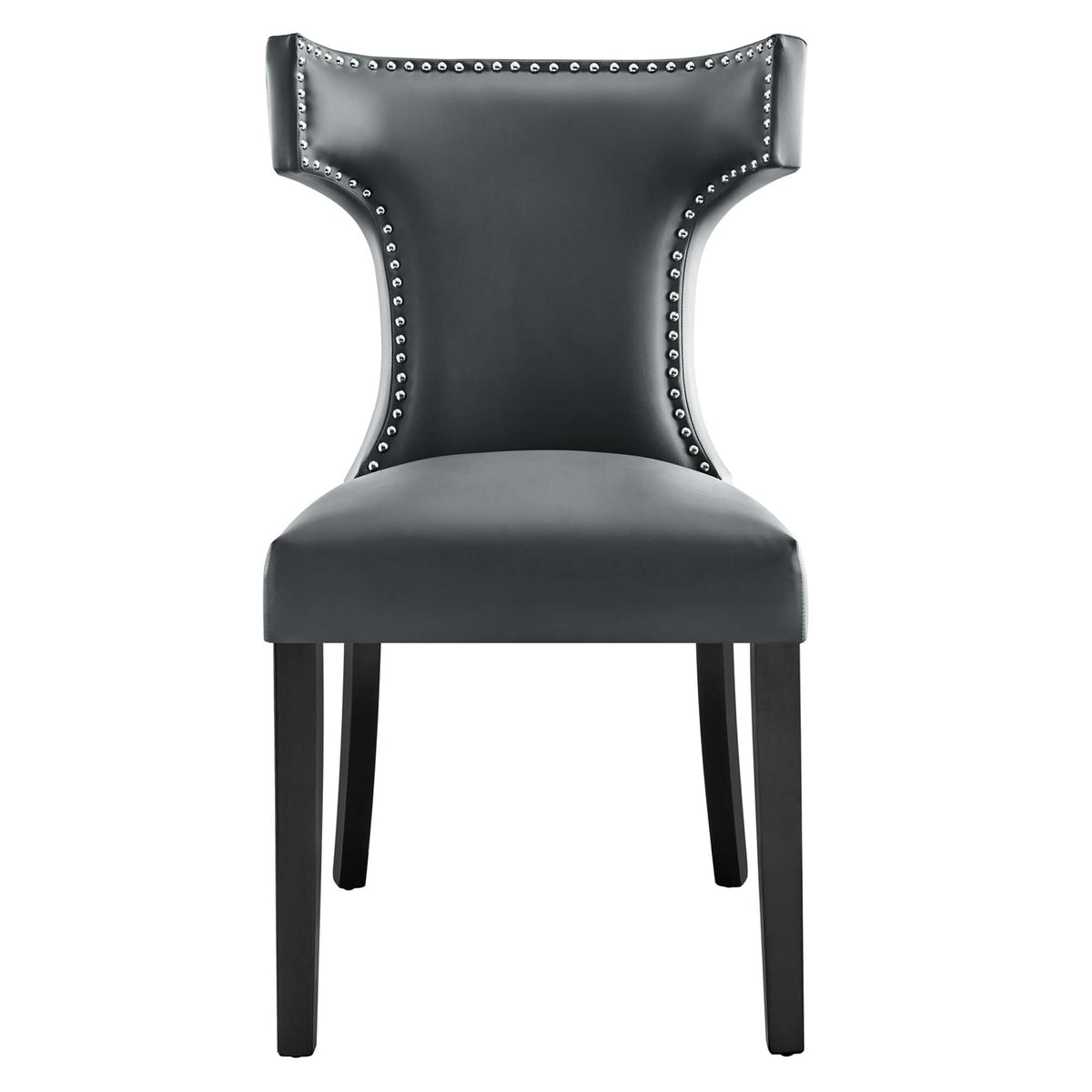 Curve Vegan Leather Dining Chair - Gray