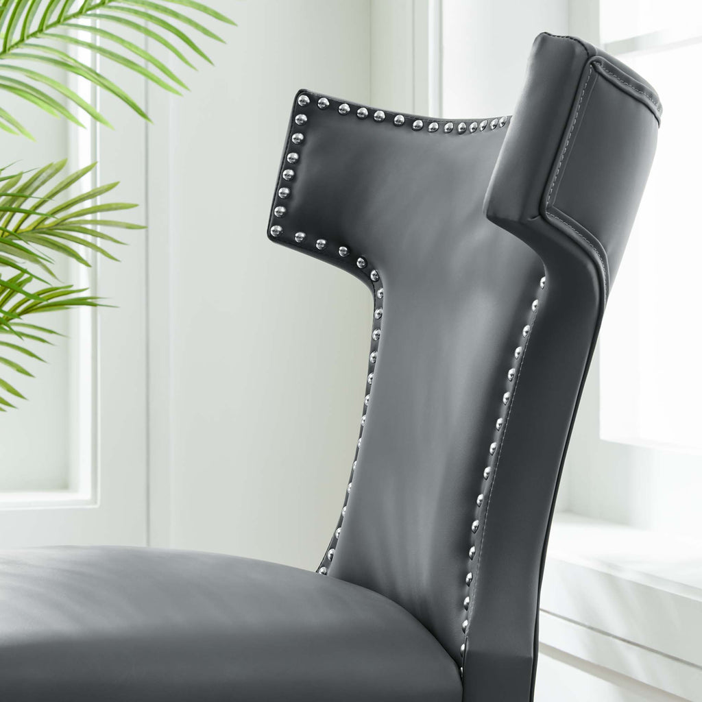 Curve Vegan Leather Dining Chair - Gray