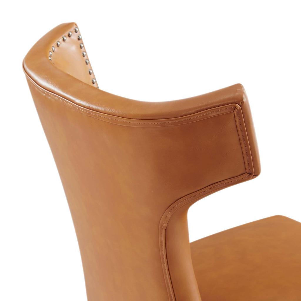 Curve Vegan Leather Dining Chair - Tan