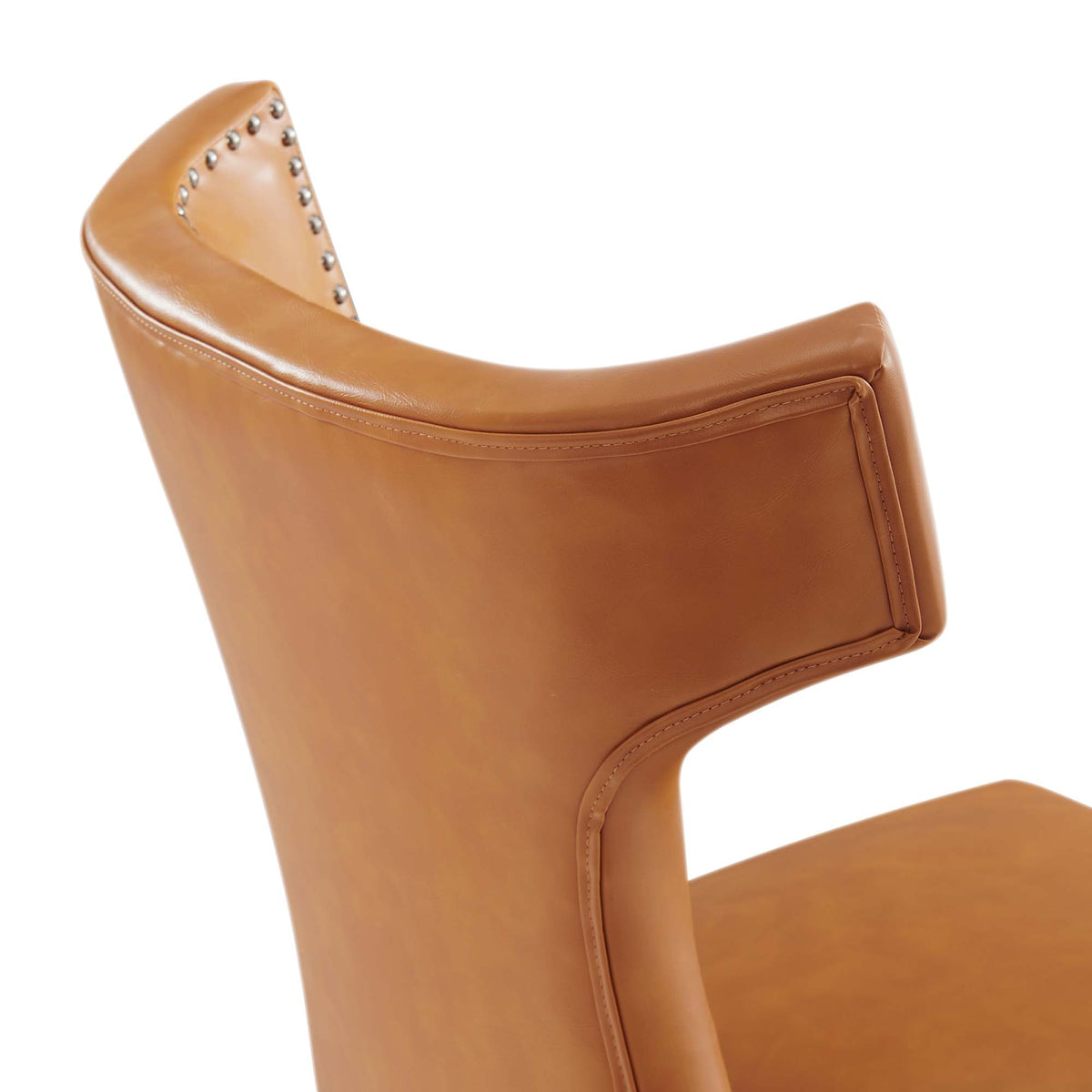 Curve Vegan Leather Dining Chair - Tan