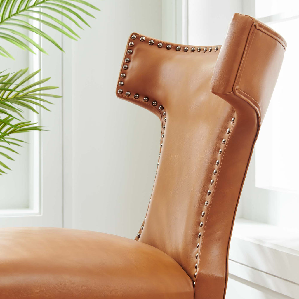 Curve Vegan Leather Dining Chair - Tan
