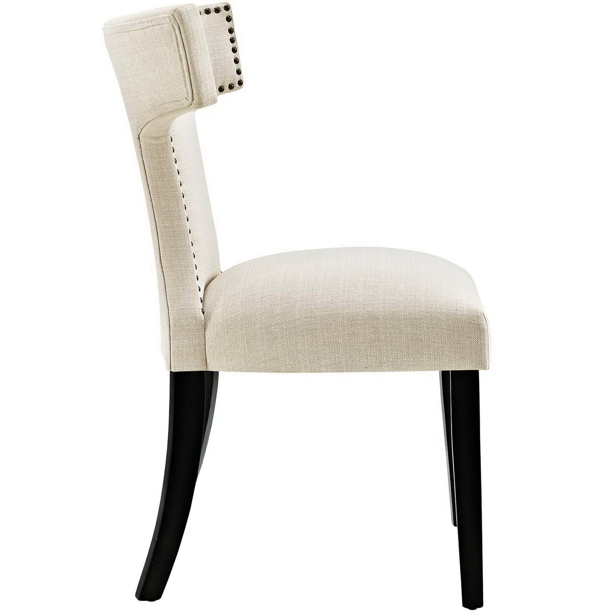 Curve Fabric Dining Chair - Beige