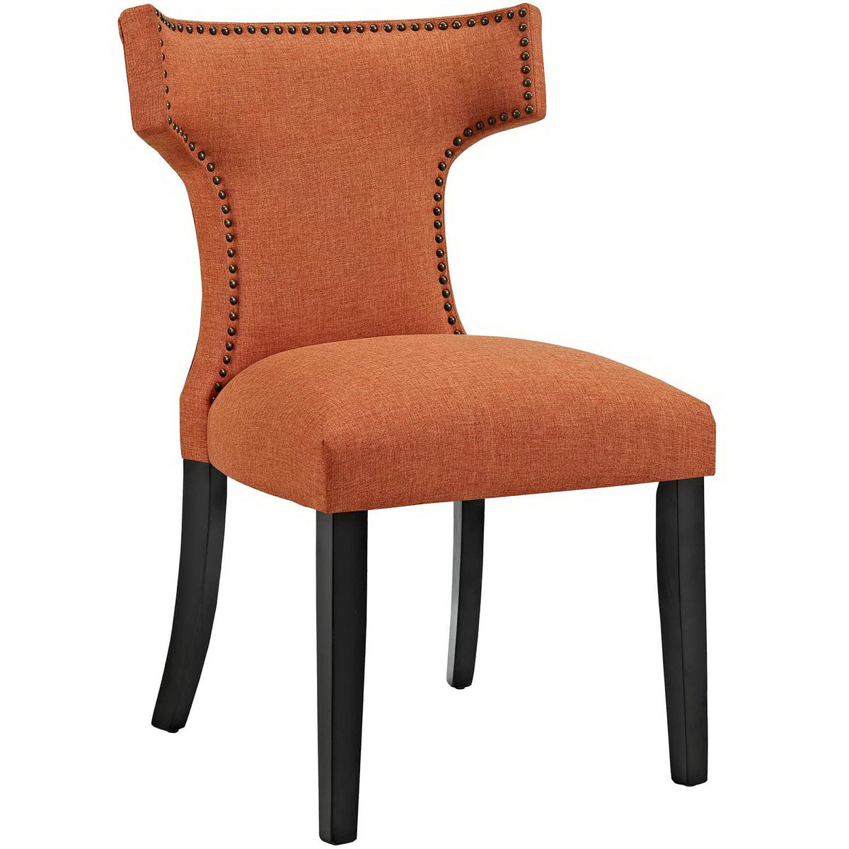 Curve Fabric Dining Chair - Orange