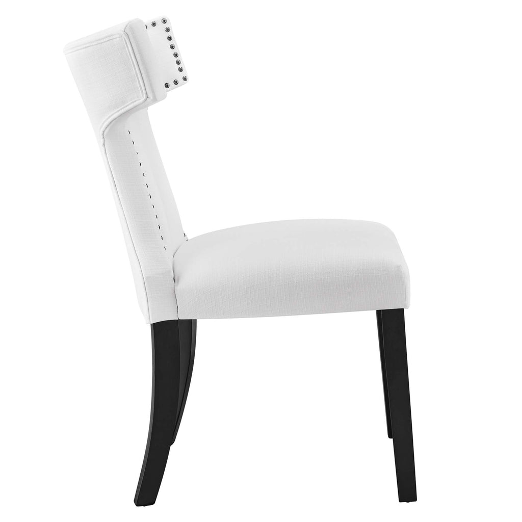 Curve Fabric Dining Chair - White