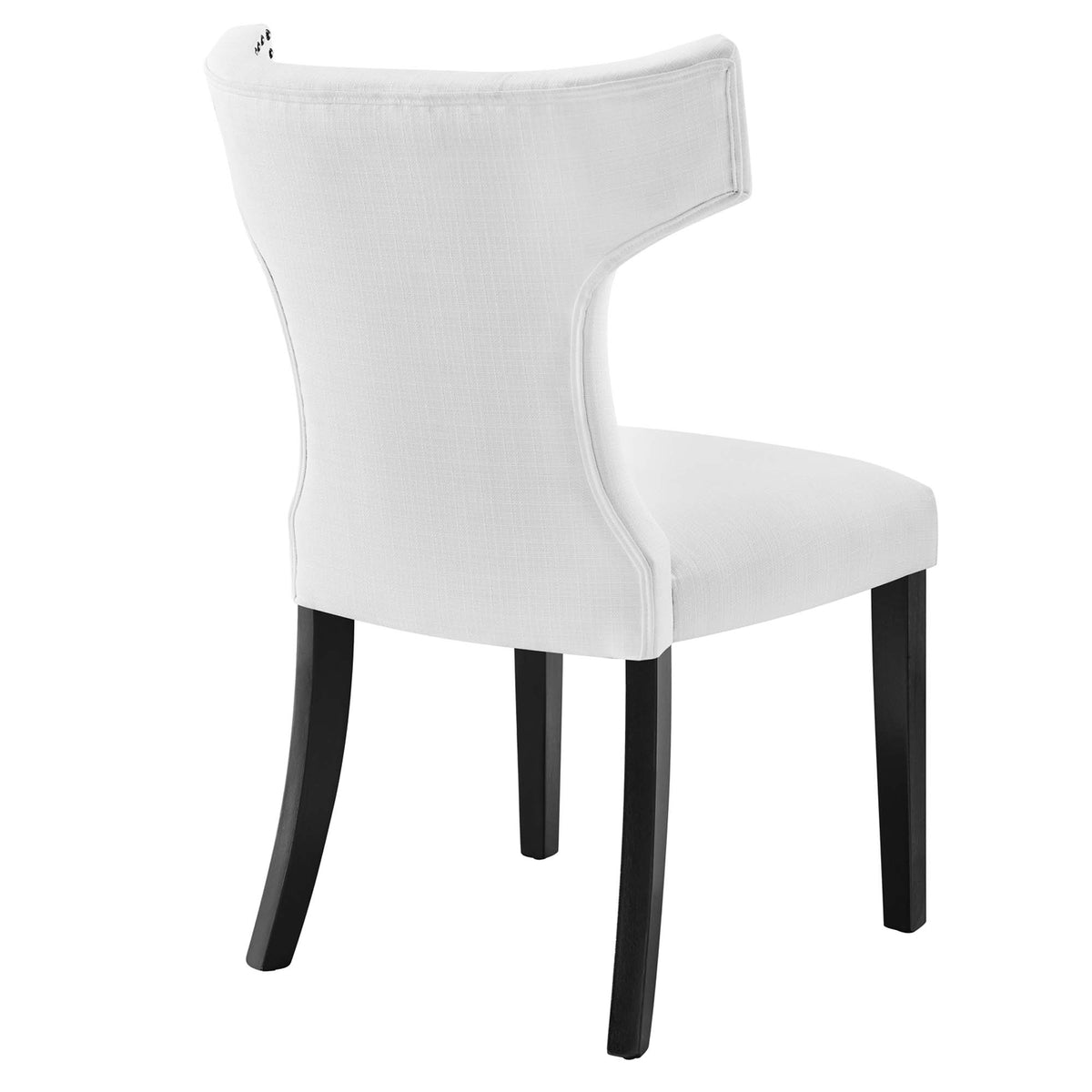 Curve Fabric Dining Chair - White
