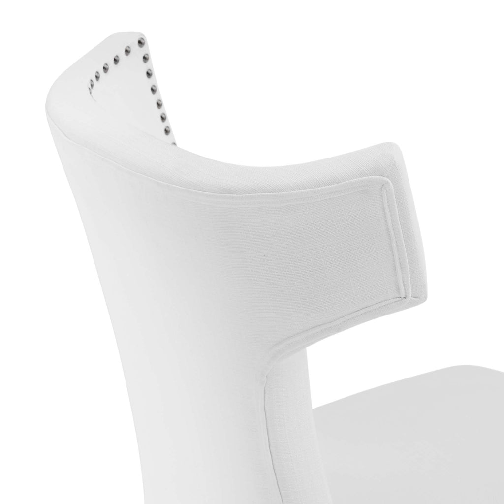 Curve Fabric Dining Chair - White