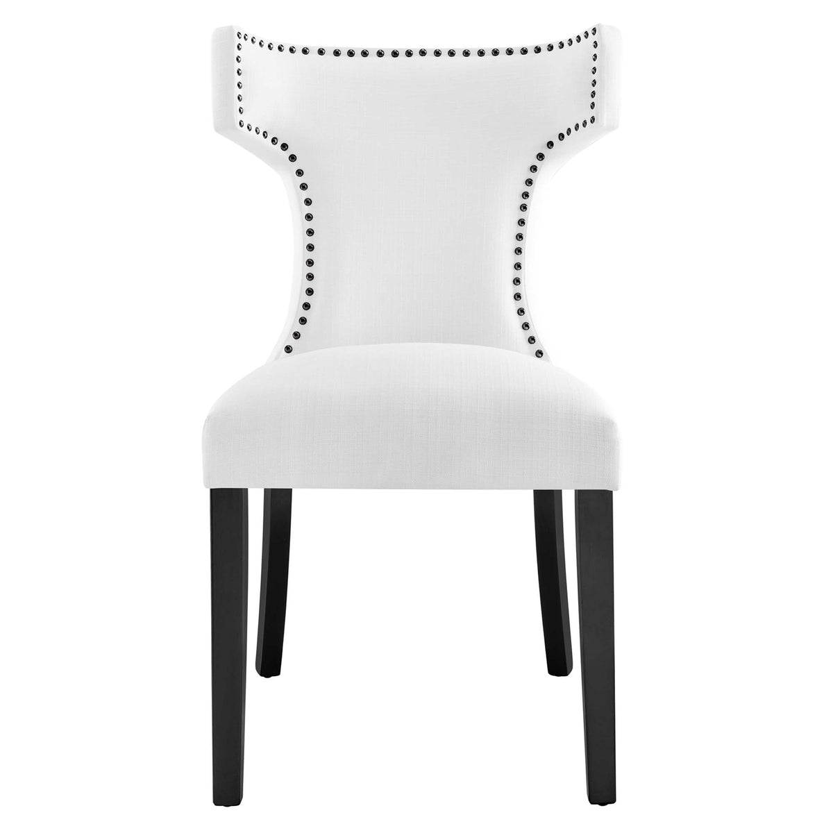 Curve Fabric Dining Chair - White