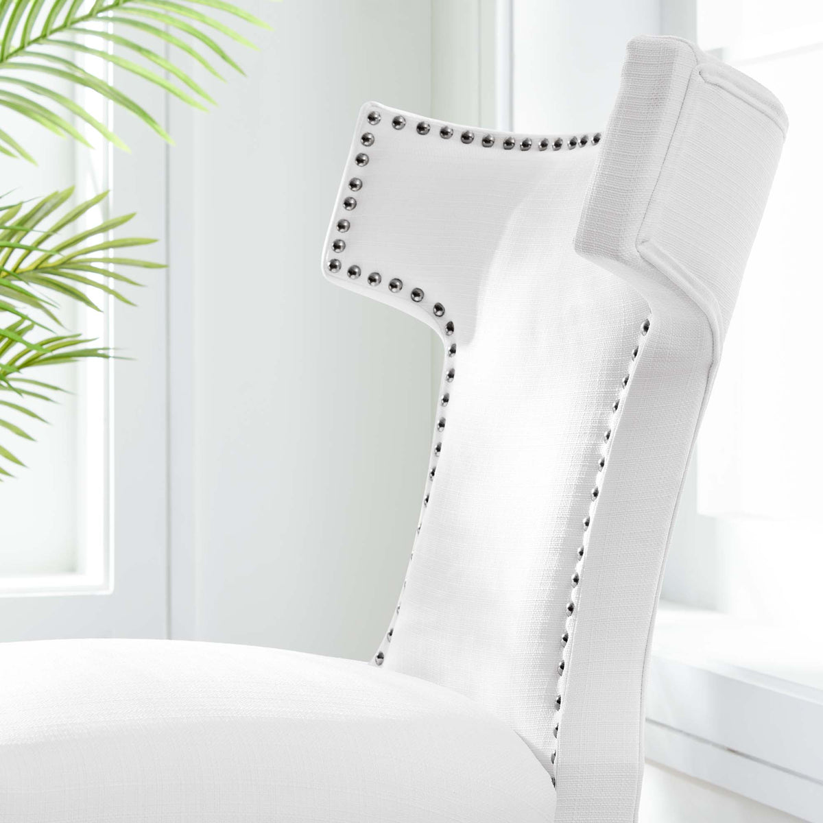 Curve Fabric Dining Chair - White