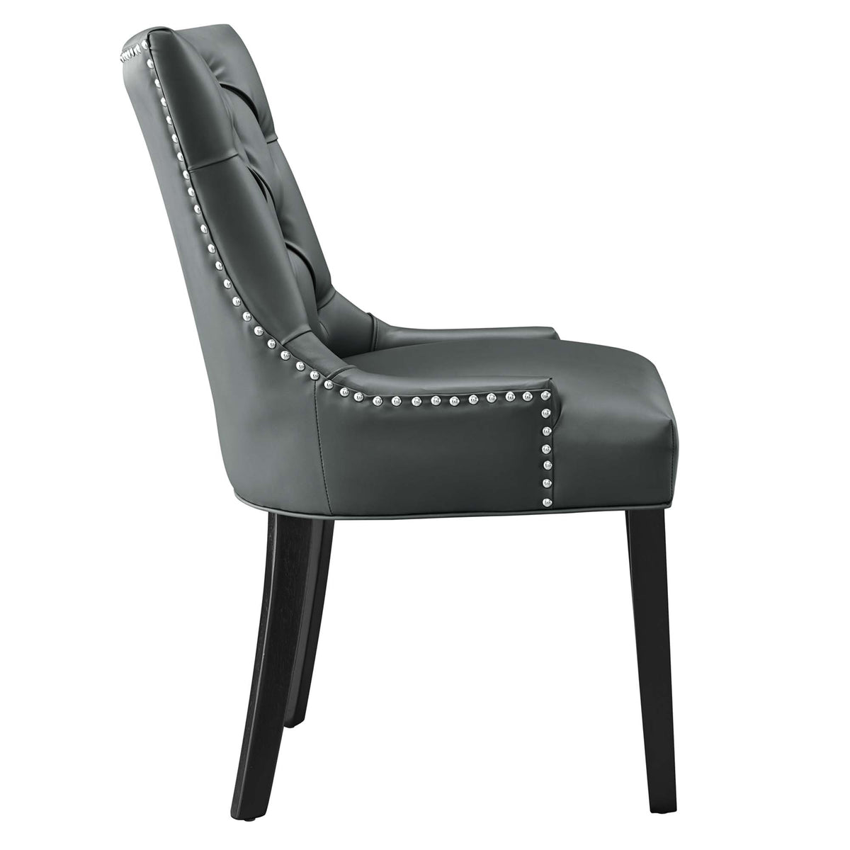 Regent Tufted Vegan Leather Dining Chair - Gray