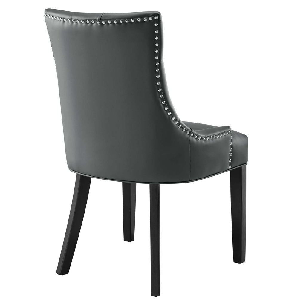 Regent Tufted Vegan Leather Dining Chair - Gray