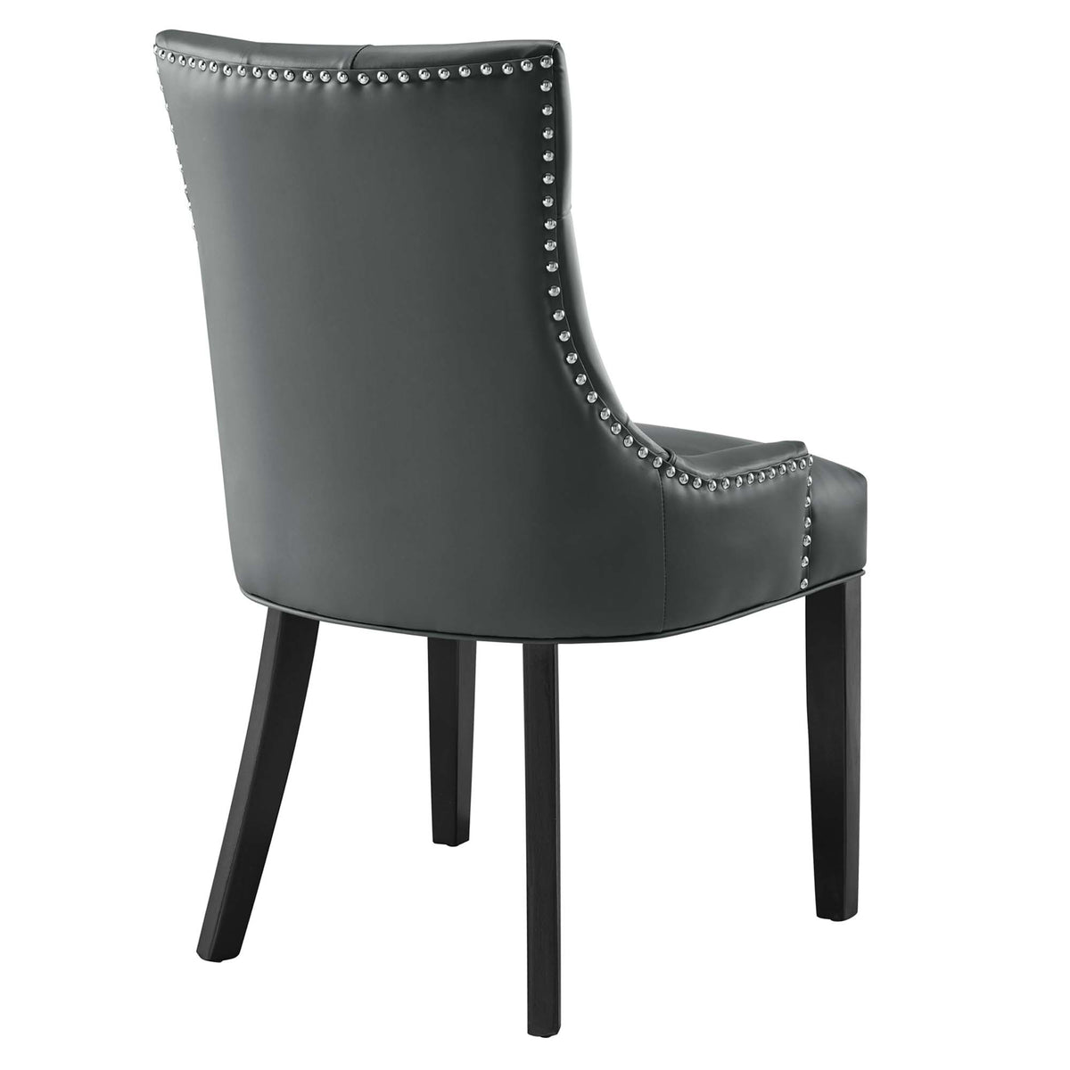 Regent Tufted Vegan Leather Dining Chair - Gray