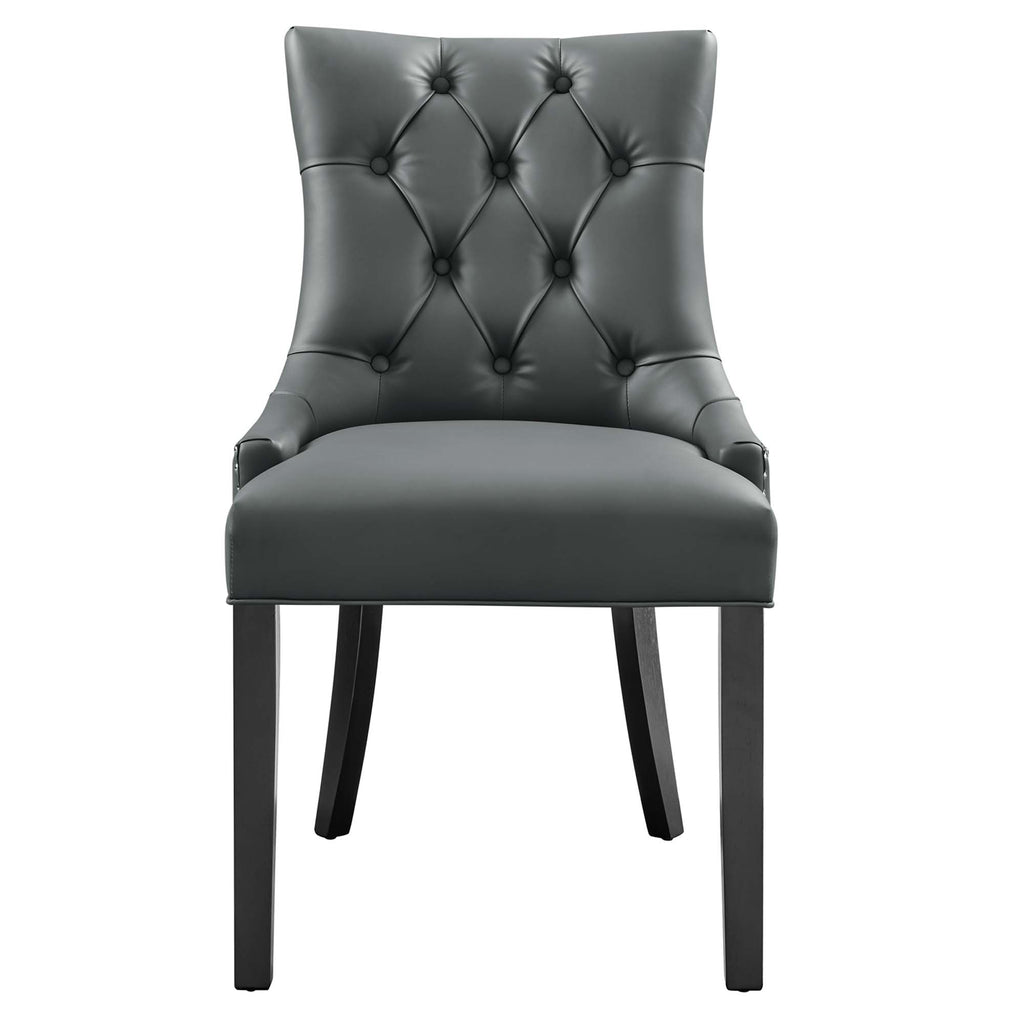 Regent Tufted Vegan Leather Dining Chair - Gray