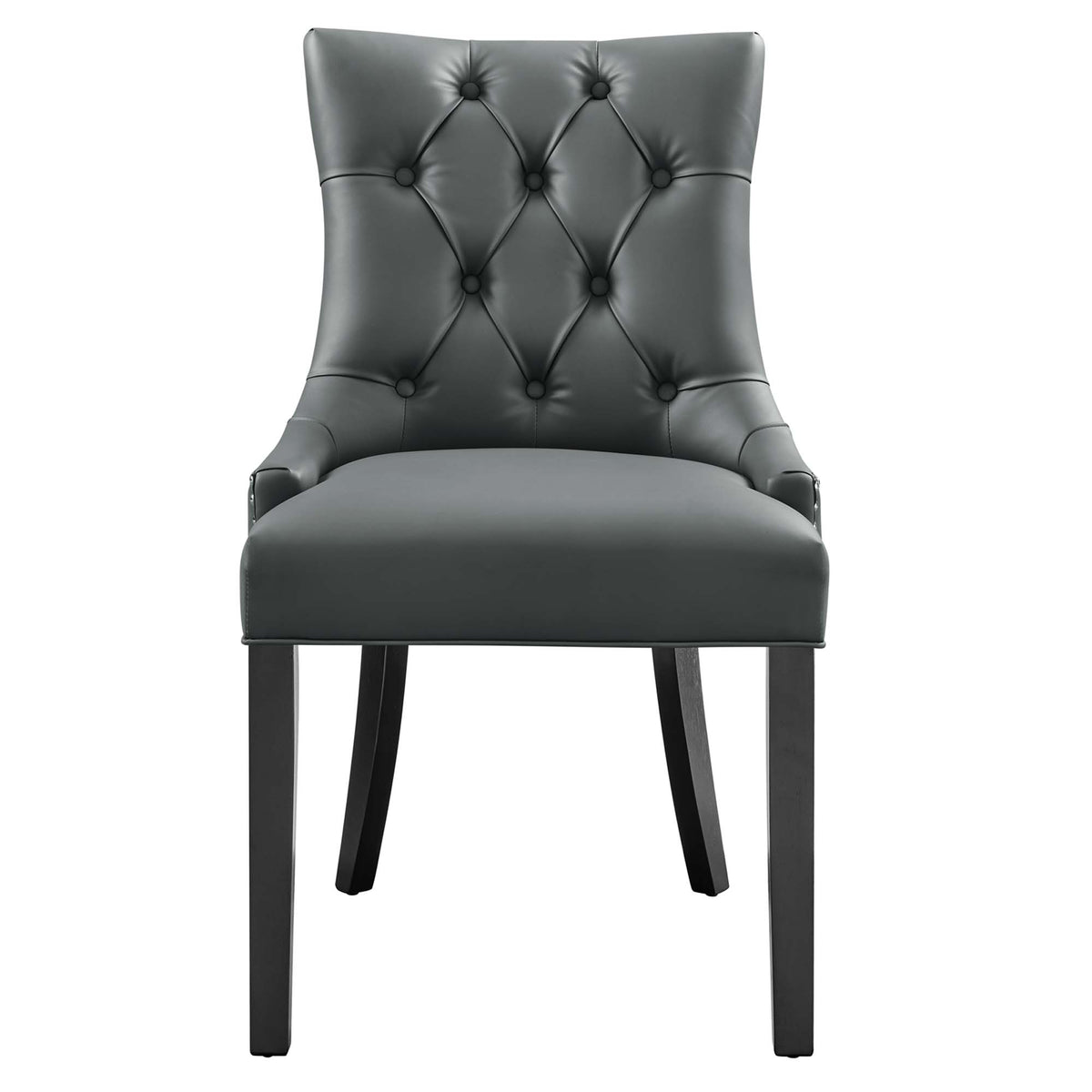Regent Tufted Vegan Leather Dining Chair - Gray