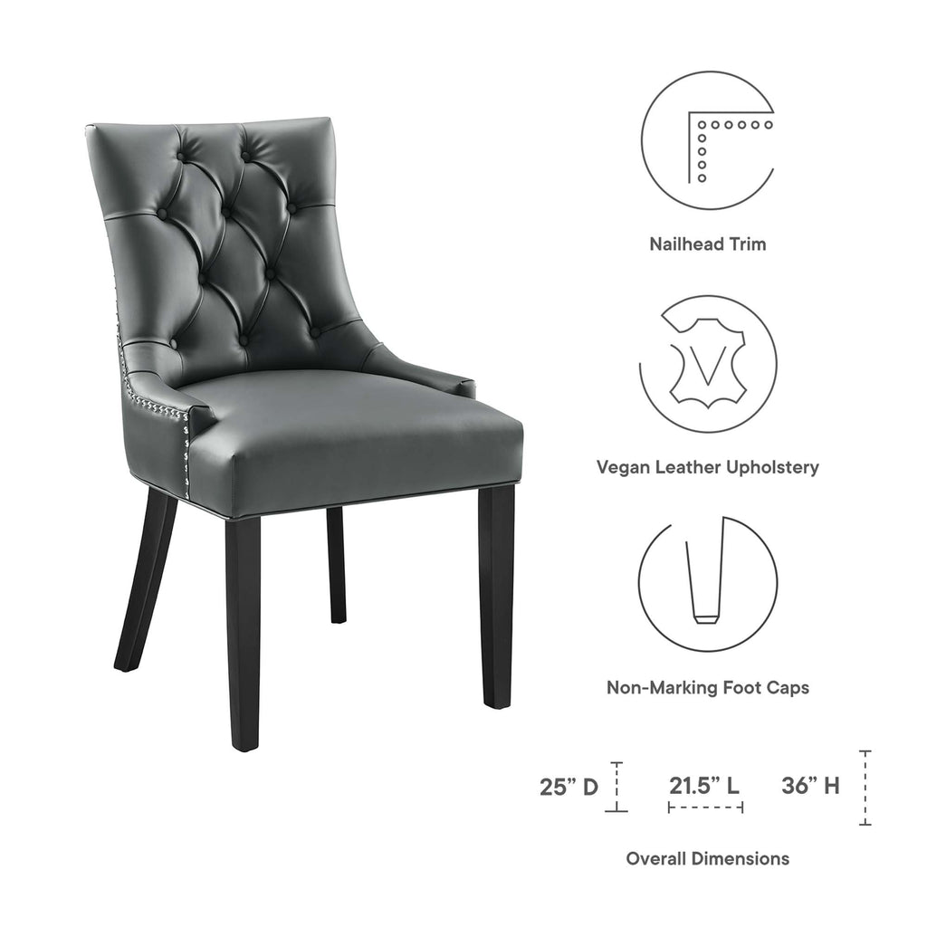 Regent Tufted Vegan Leather Dining Chair - Gray