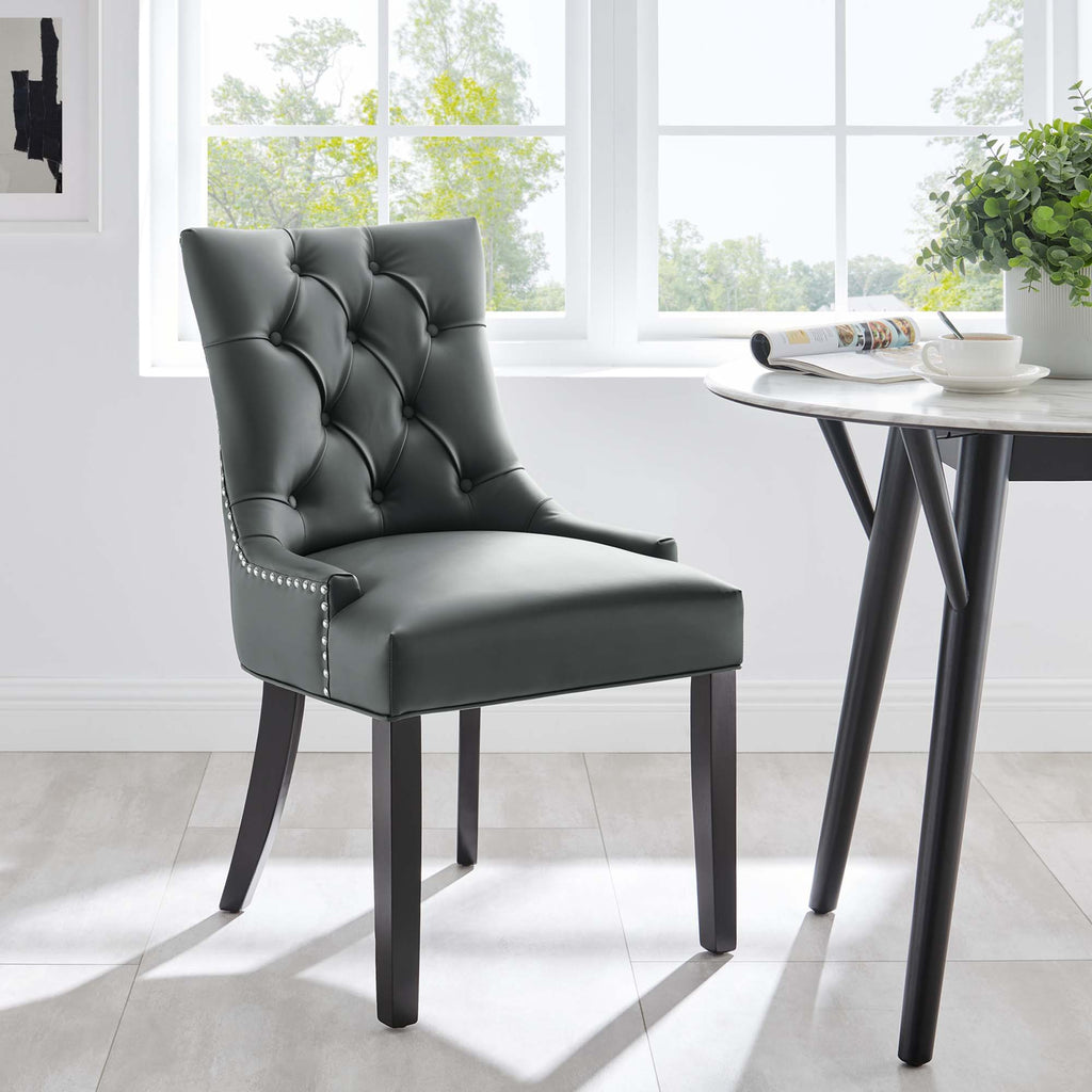 Regent Tufted Vegan Leather Dining Chair - Gray