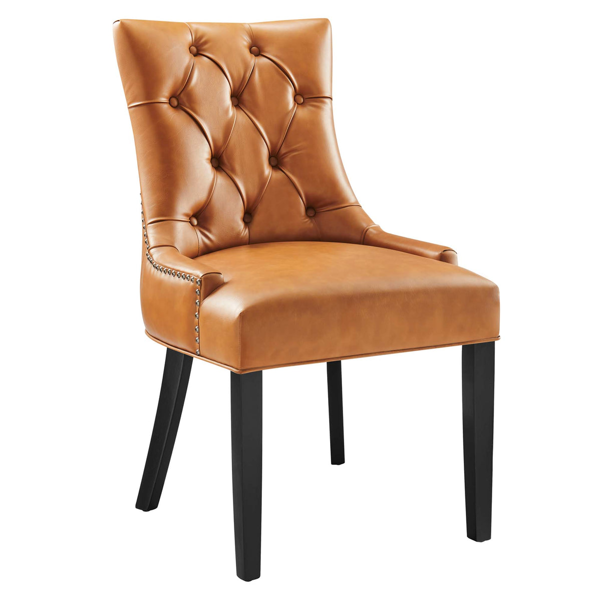Regent Tufted Vegan Leather Dining Chair - Tan