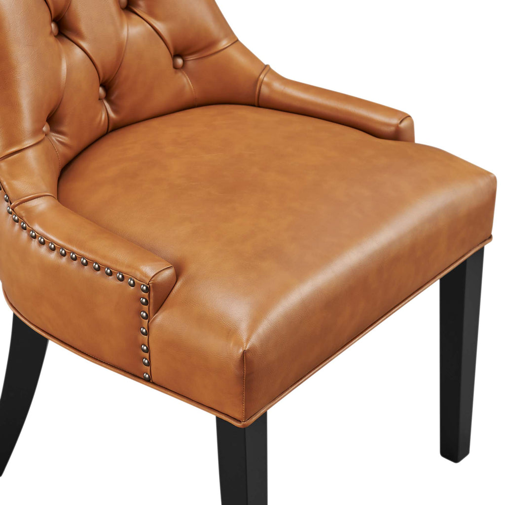 Regent Tufted Vegan Leather Dining Chair - Tan