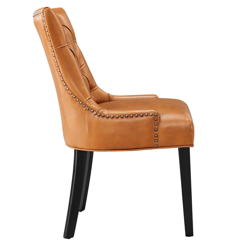 Regent Tufted Vegan Leather Dining Chair - Tan