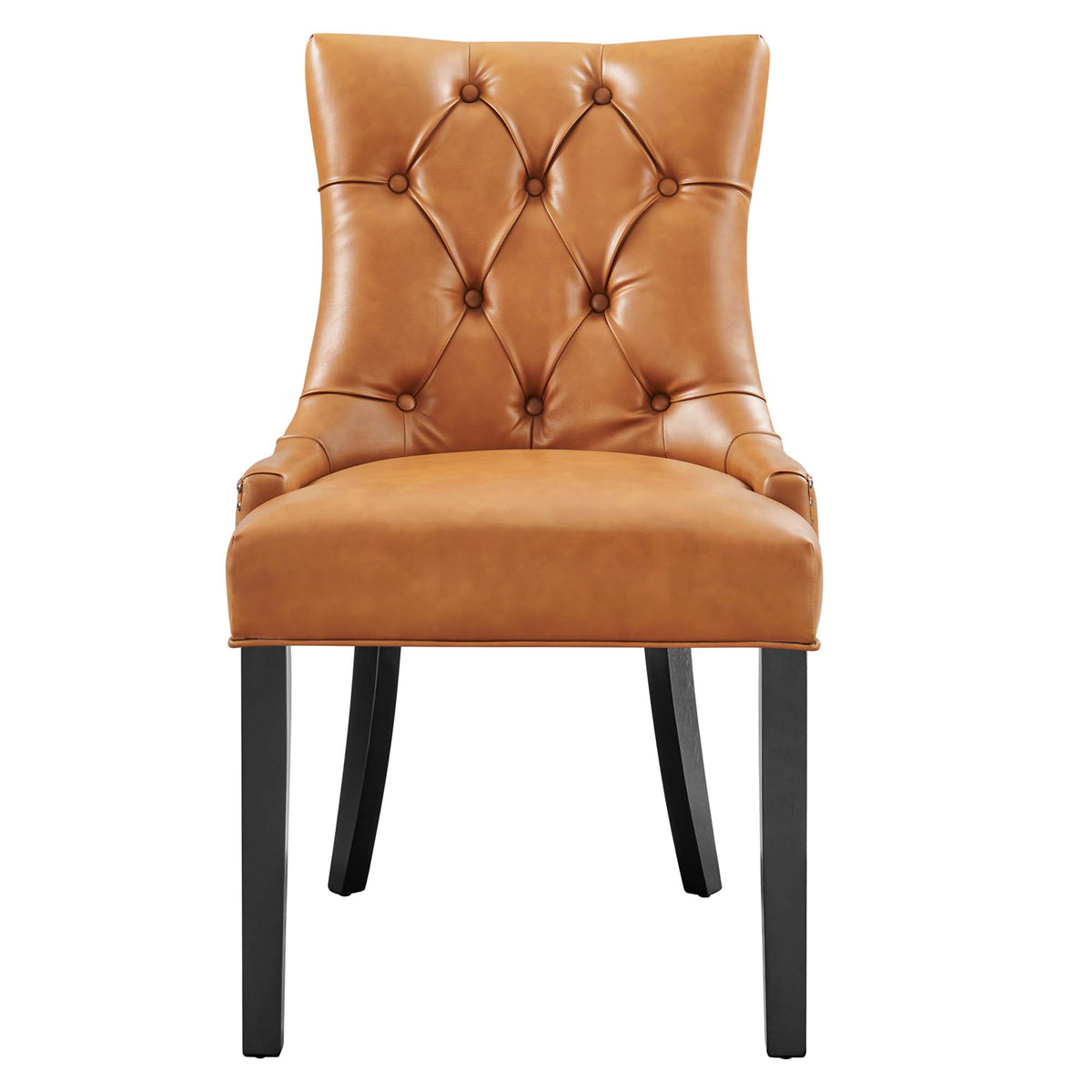 Regent Tufted Vegan Leather Dining Chair - Tan