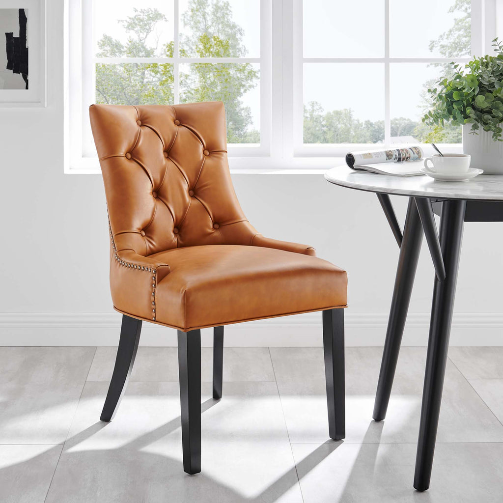 Regent Tufted Vegan Leather Dining Chair - Tan