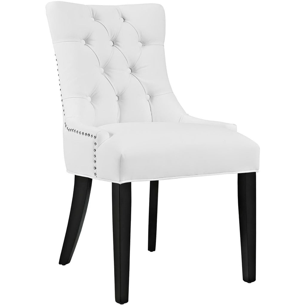 Regent Tufted Vegan Leather Dining Chair - White